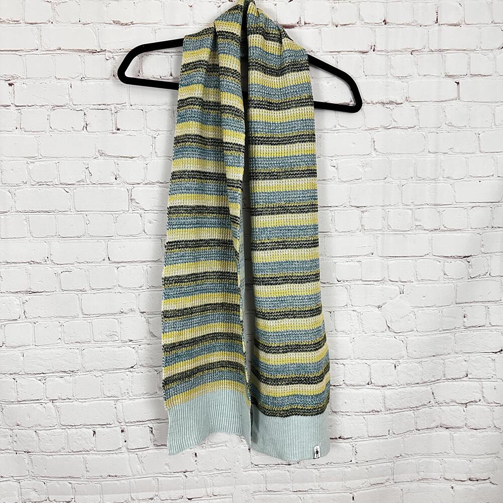 Smart Wool 100% Merino Striped Knit Scarf